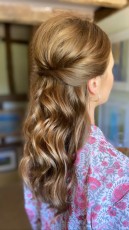half up hairstyle with waves Surrey